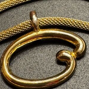 Vintage Oscar de la Renta Gold Tone Signature Necklace